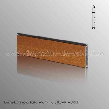 Lamele finale rulouri exterioare aluminiu late stejar auriu